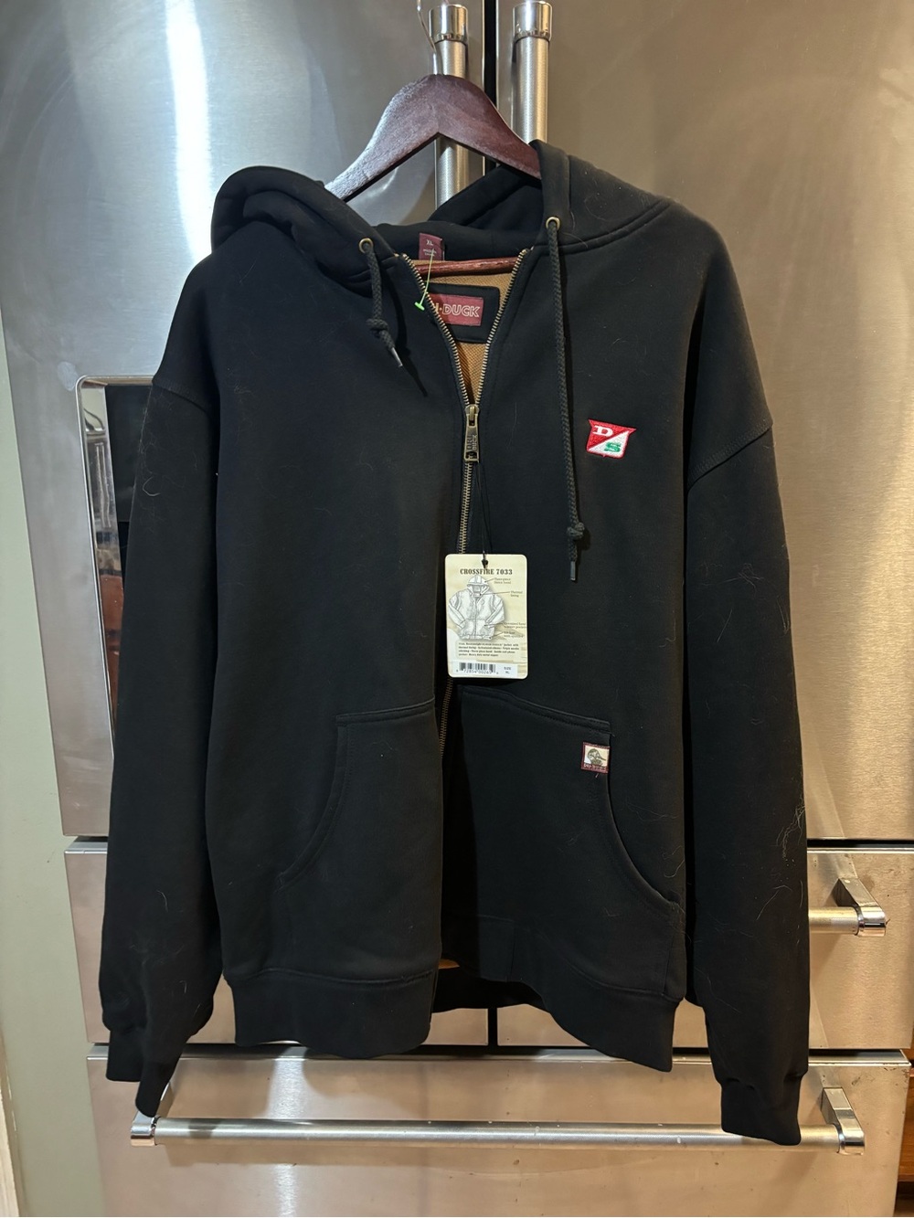 Dri Duck Black Zip Hooded Full-Zip Sweatshirt jacket heavy duty with Small Logo